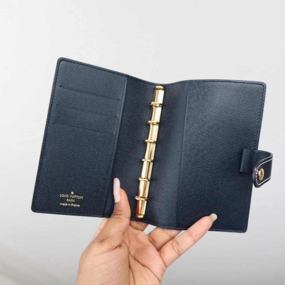 Louis Vuitton Mini Lin Navy Agenda PM EXCELLENT